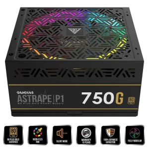 مشخصات و خرید منبع تغذیه کامپیوتر گیم دیاس مدل Gamdias Astrape P1-750G